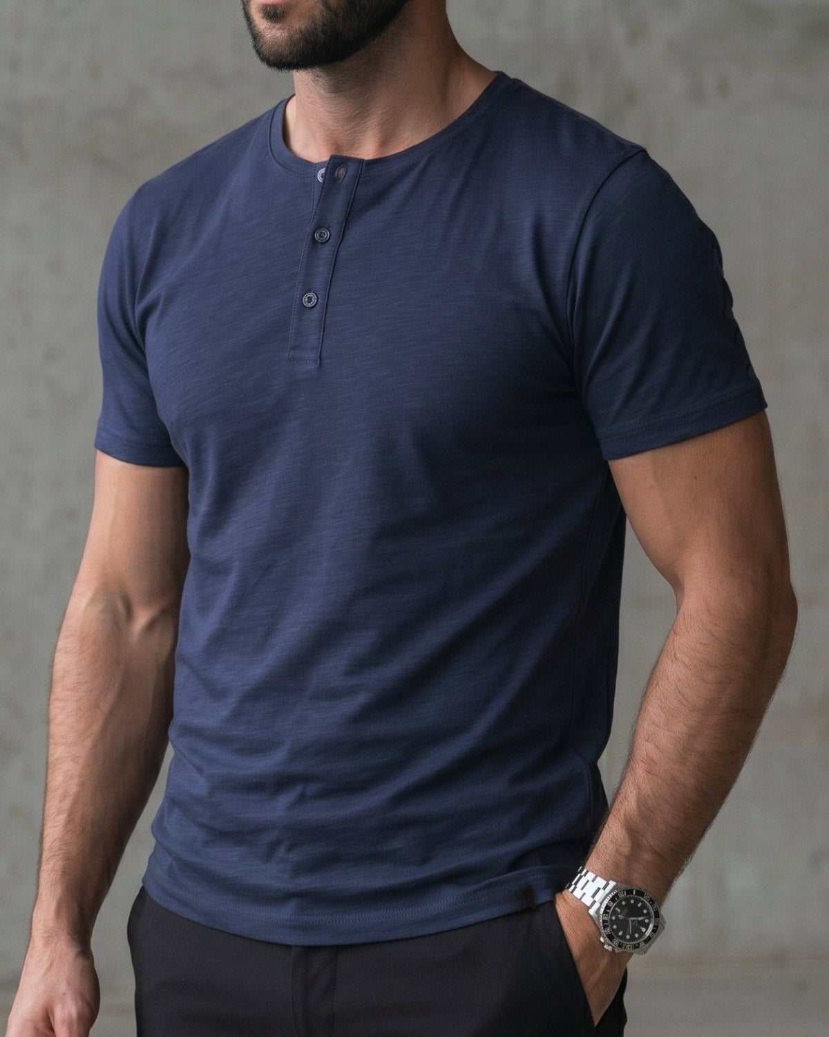 Camiseta Henley de Algodão Egípcio - Luxor