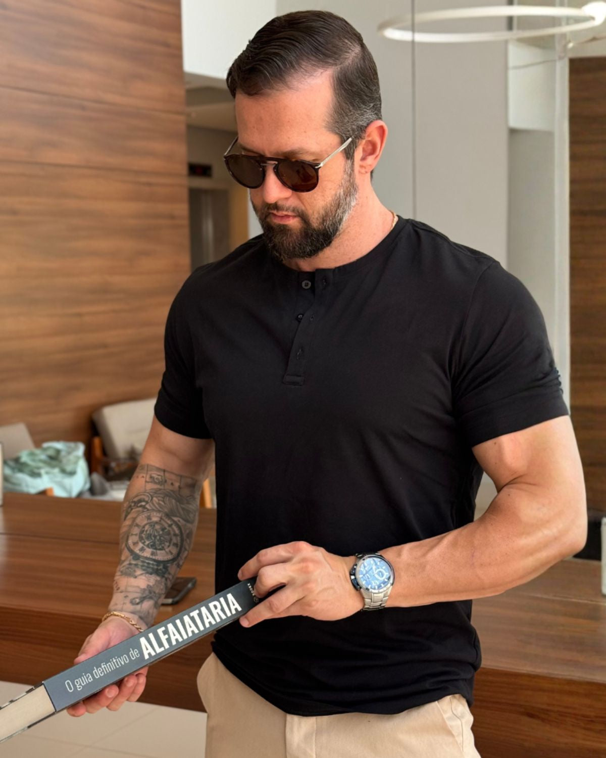 Camiseta Henley de Algodão Egípcio - Luxor