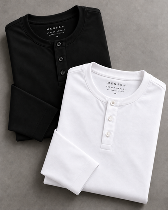 Kit 2x Blusa Henley de Manga Longa em Algodão Egípcio Legacy