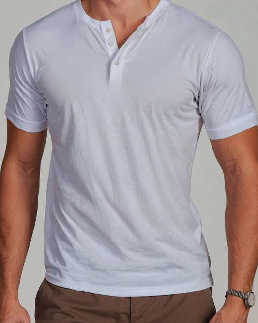 Camiseta Henley de Algodão Egípcio - Luxor