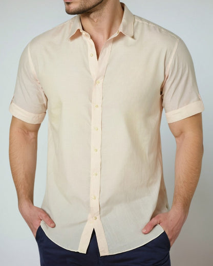 Camisa de Linho Manga Curta SlimFit - Levare