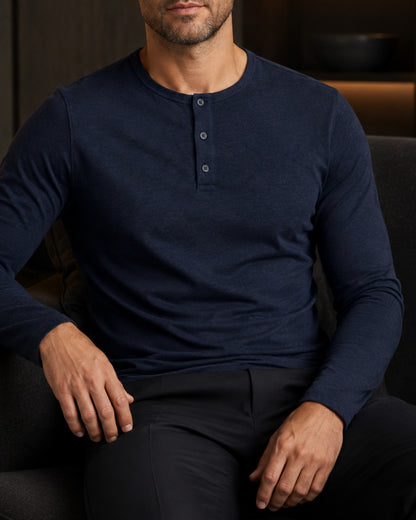 Kit 2x Blusa Henley de Manga Longa em Algodão Egípcio - Legacy - R$ 179,00 cada