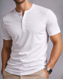 Camiseta Henley de Algodão Egípcio - Luxor