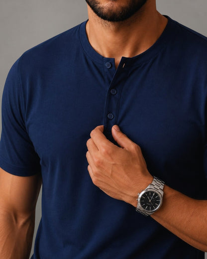 Camiseta Henley de Algodão Egípcio - Luxor
