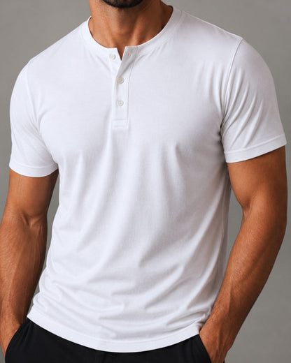 Camiseta Henley de Algodão Egípcio - Luxor