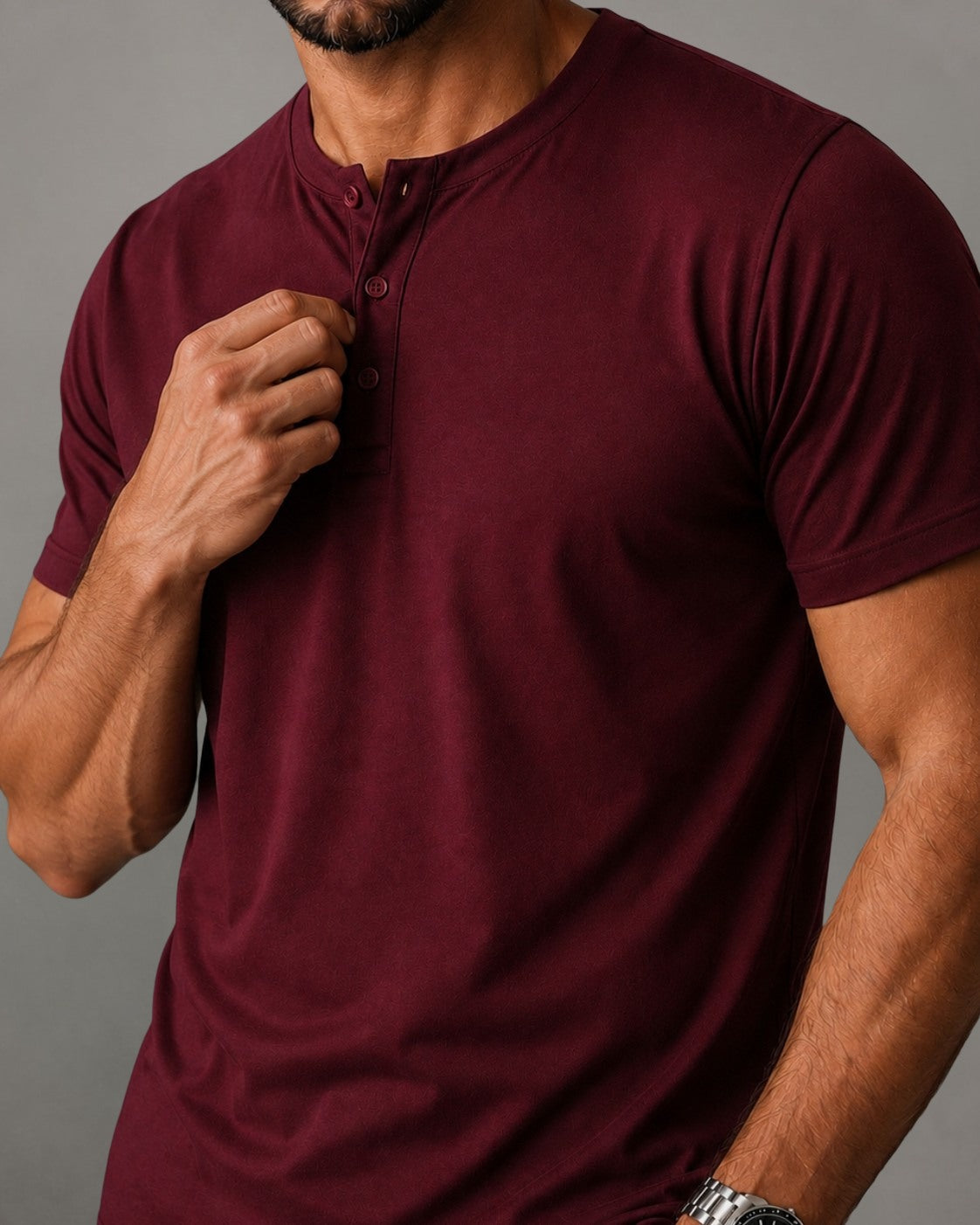 Camiseta Henley de Algodão Egípcio - Luxor