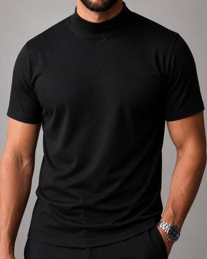 Kit 3x Camiseta de Gola Alta e Manga Curta em Algodão Egípcio - Monarch - R$ 133,00 cada