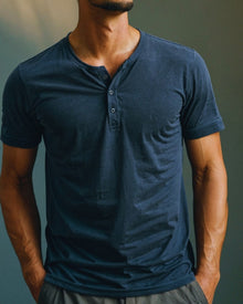 Camiseta Henley de Algodão Egípcio - Vanguard