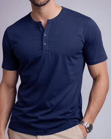 Camiseta Henley de Algodão Egípcio - Luxor