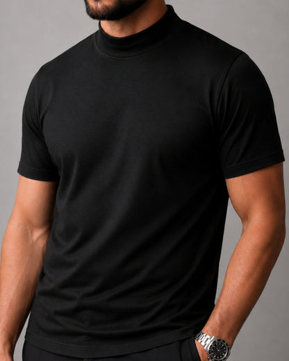 Kit 3x Camiseta de Gola Alta e Manga Curta em Algodão Egípcio - Monarch - R$ 133,00 cada