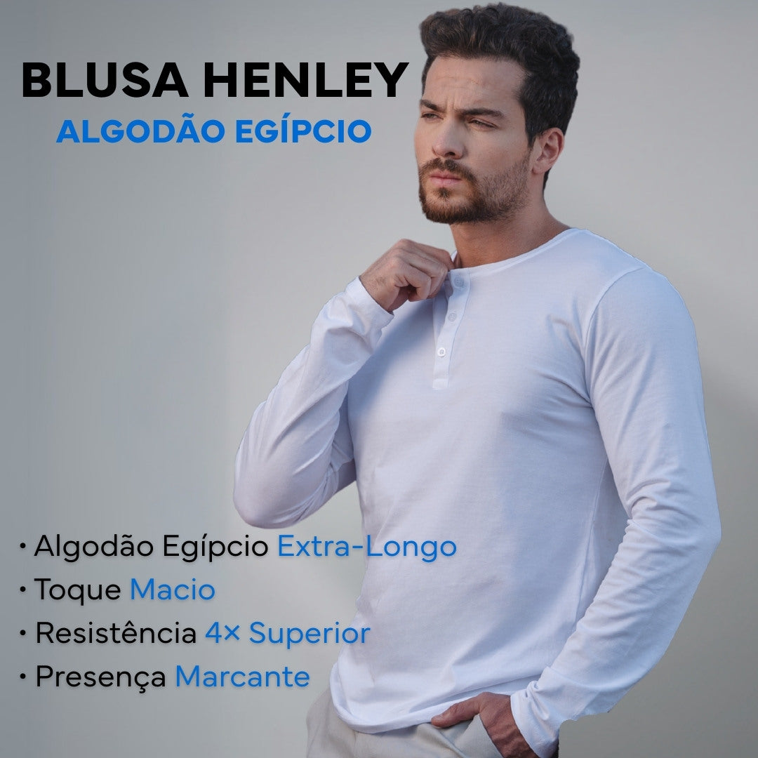 Blusa Henley de Manga Longa em Algodão Egípcio - Legacy