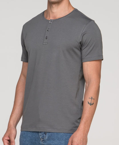 Camiseta Henley de Algodão Egípcio - Luxor
