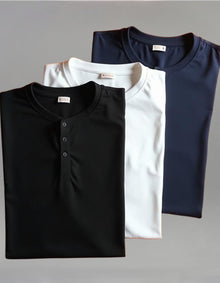 Kit 3x Blusa Henley em Algodão Egípcio - Legacy - R$ 169,00 cada