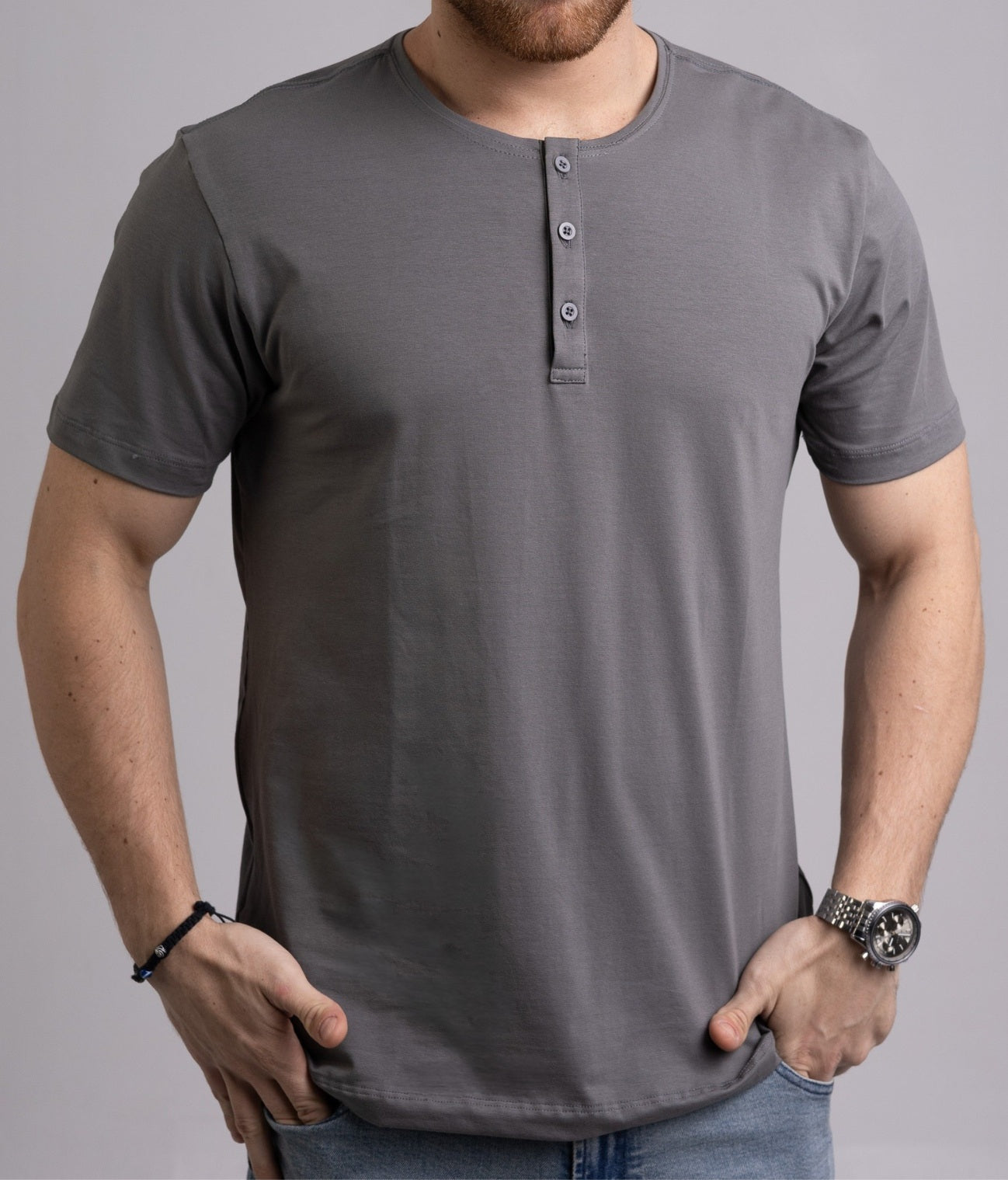 Camiseta Henley de Algodão Egípcio - Luxor