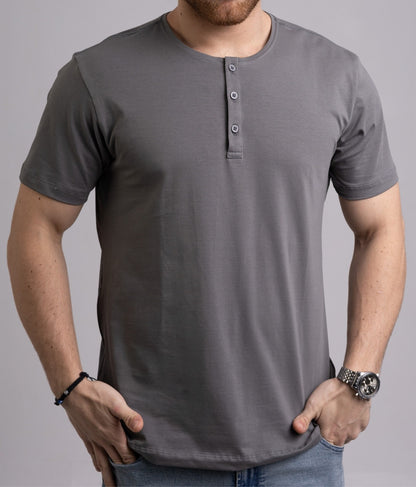Camiseta Henley de Algodão Egípcio - Luxor