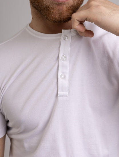 Kit 3x Camiseta Henley de Algodão Egípcio Luxor - R$ 158,00 cada