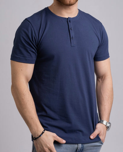 Camiseta Henley de Algodão Egípcio - Luxor