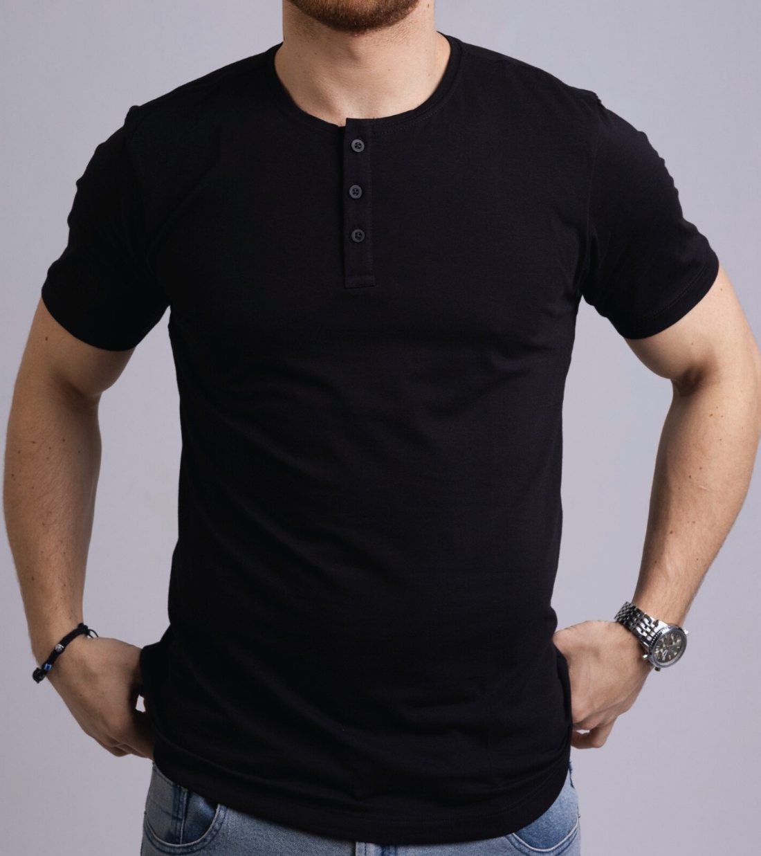 Camiseta Henley de Algodão Egípcio - Luxor