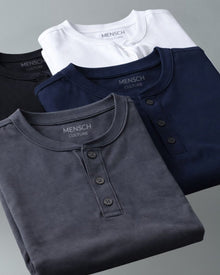 Kit 4x Camiseta Henley de Algodão Egípcio - Luxor - Pague 3 e Leve 4