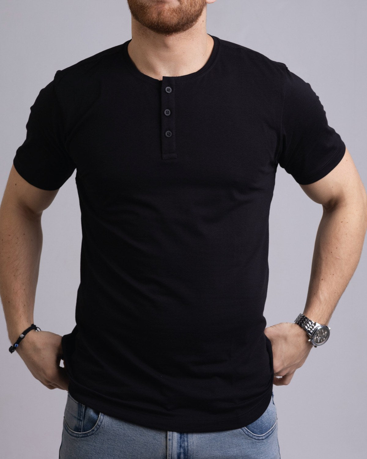 Camiseta Henley de Algodão Egípcio - Luxor