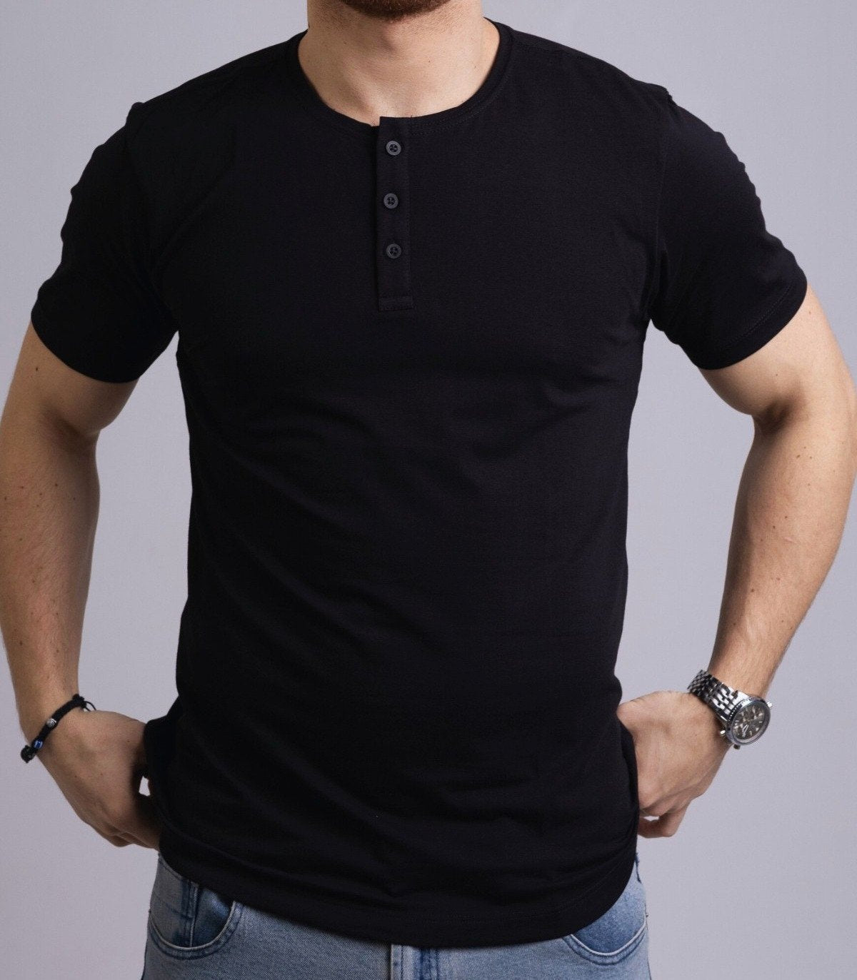 Camiseta Henley de Algodão Egípcio - Luxor