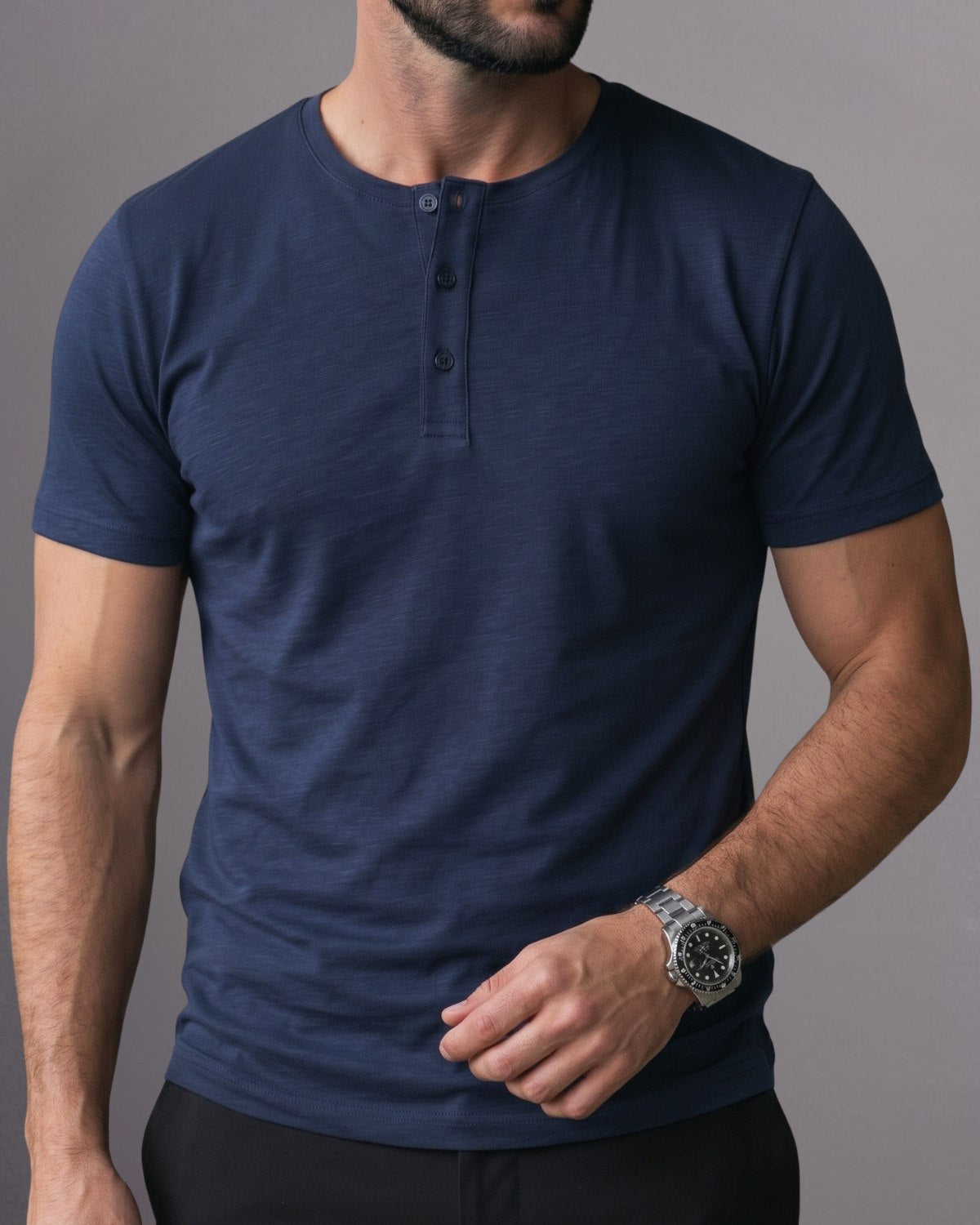 Camiseta Henley de Algodão Egípcio - Luxor