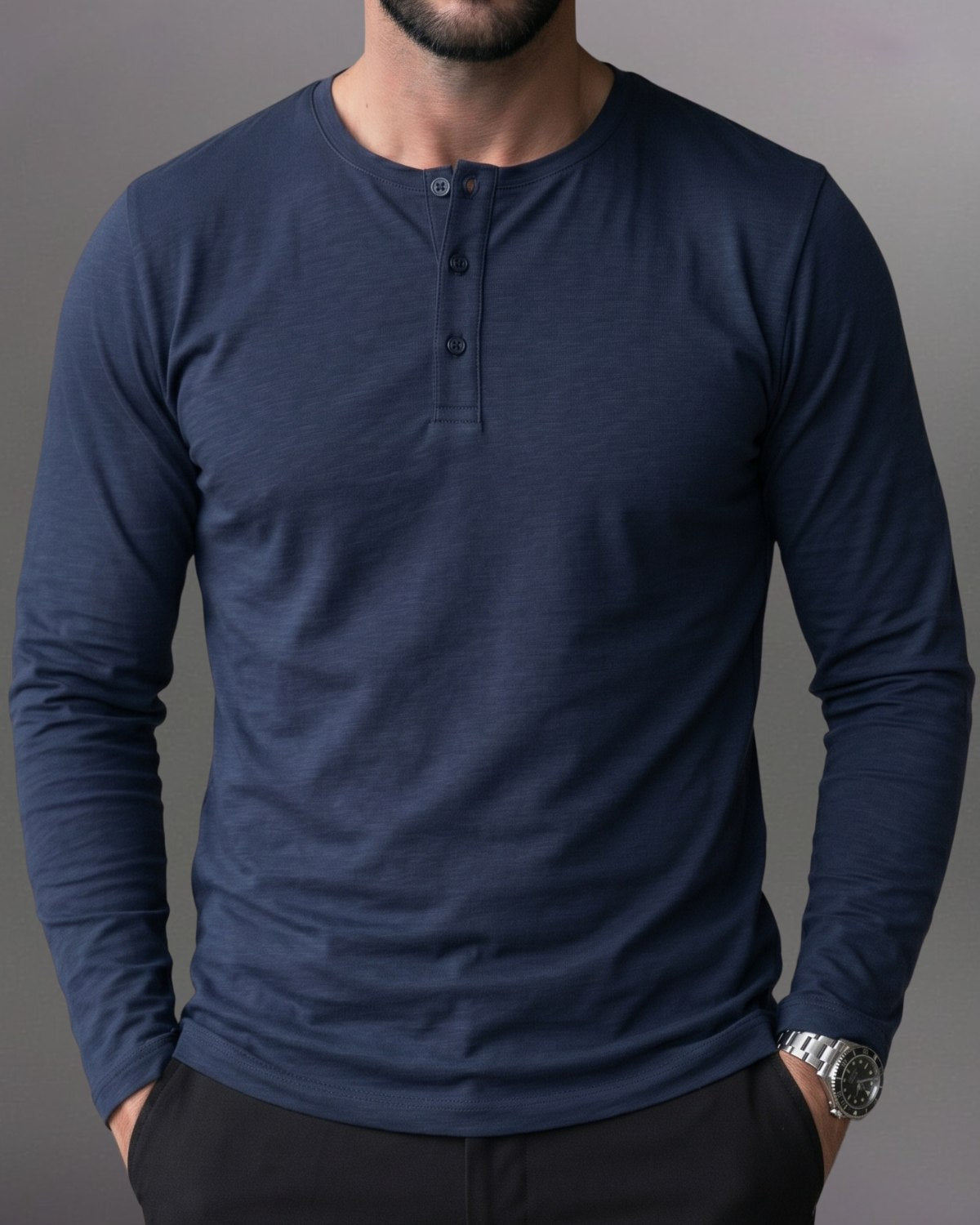 Kit 3x Blusa Henley de Manga Longa em Algodão Egípcio - Legacy - R$ 172,00 cada