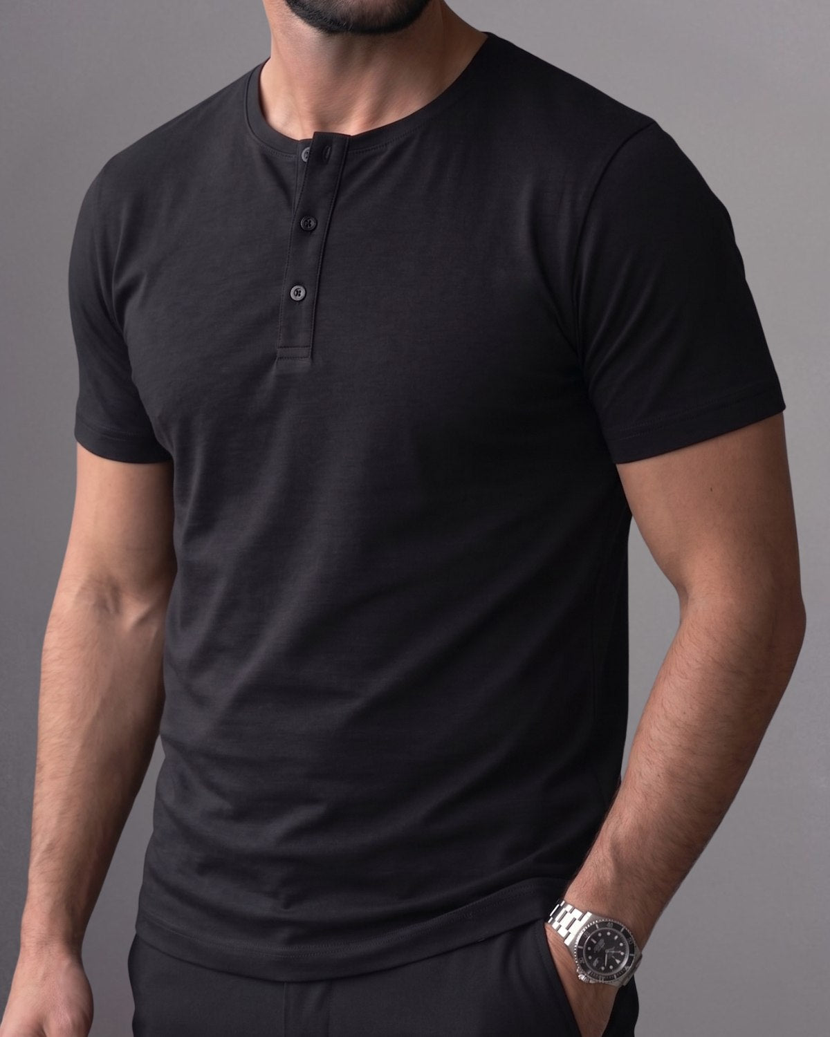 Camiseta Henley de Algodão Egípcio - Luxor