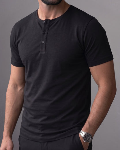 Camiseta Henley de Algodão Egípcio - Luxor