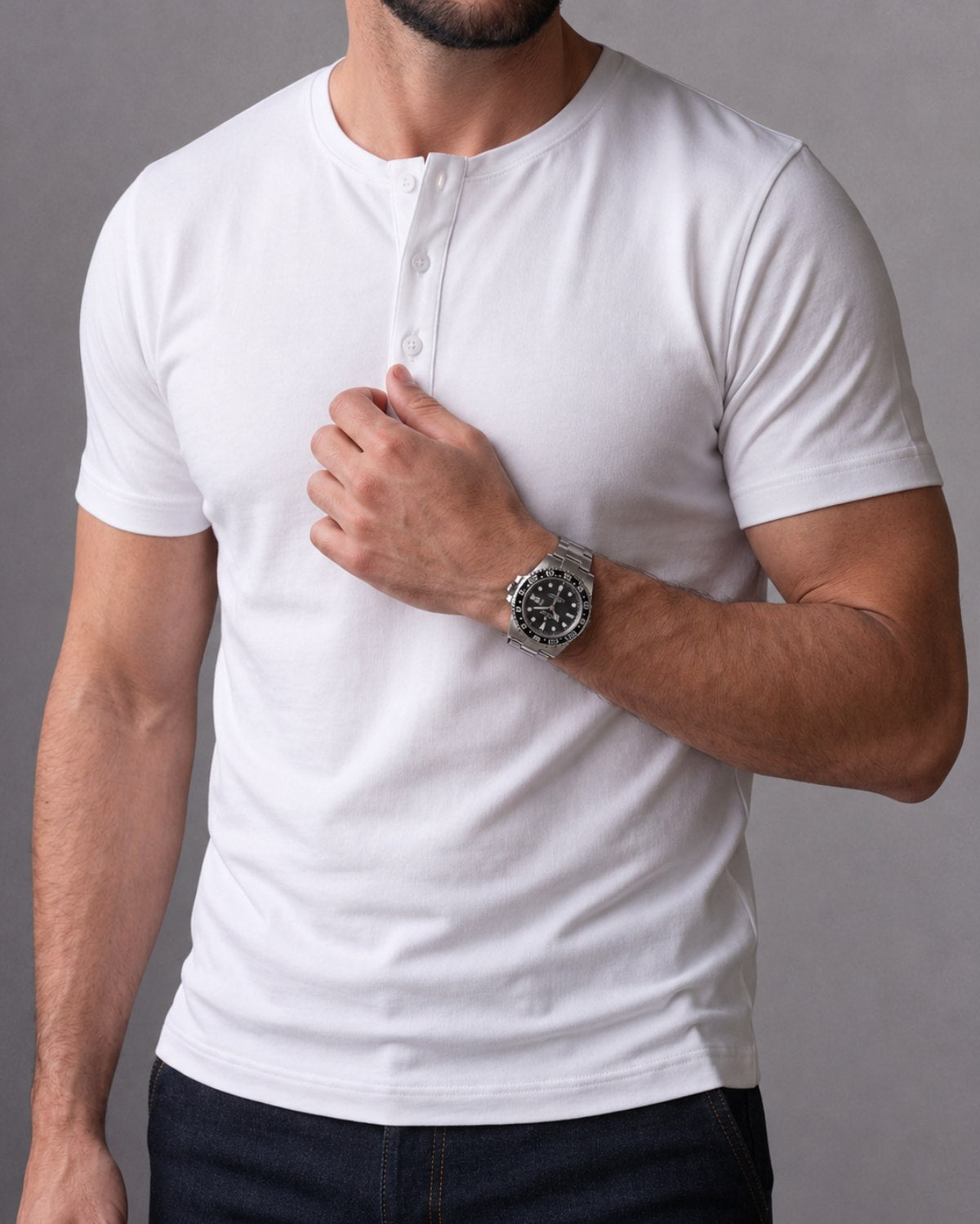 Camiseta Henley de Algodão Egípcio - Luxor