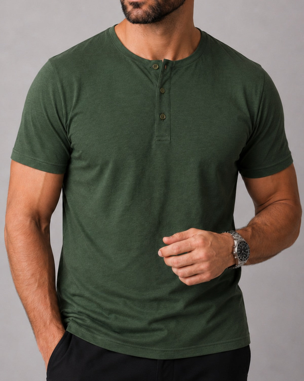 Camiseta Henley de Algodão Egípcio - Luxor