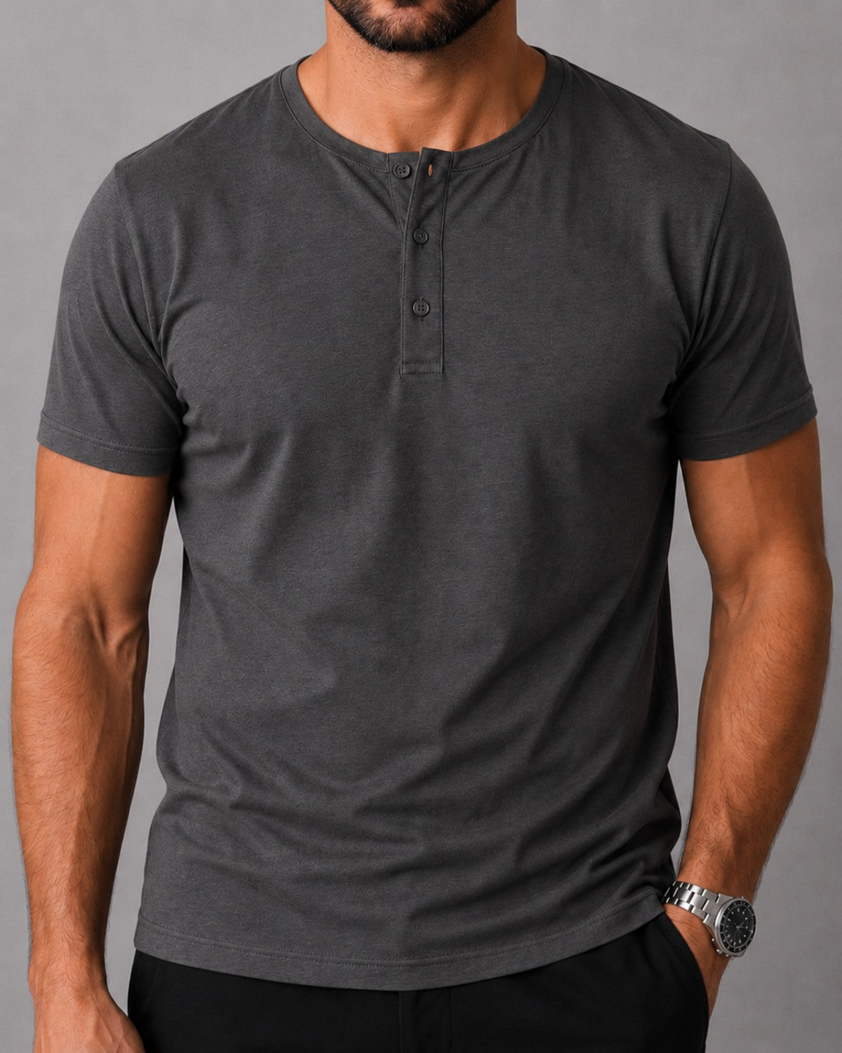 Camiseta Henley de Algodão Egípcio - Luxor