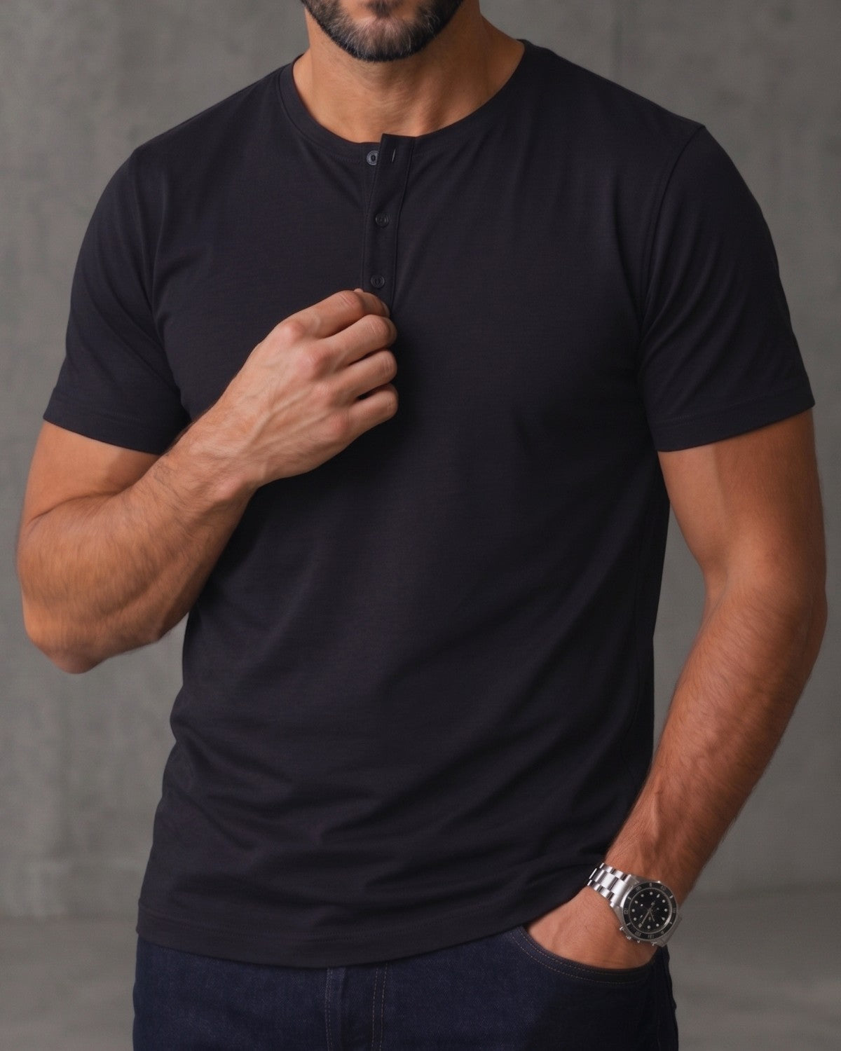 Camiseta Henley de Algodão Egípcio - Luxor