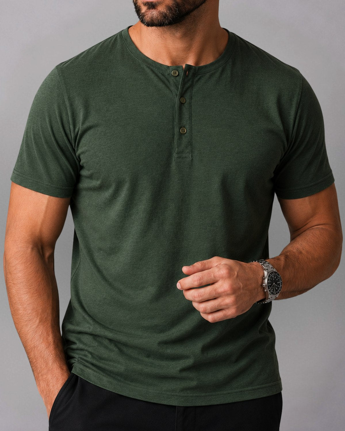 Camiseta Henley de Algodão Egípcio - Luxor