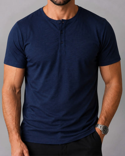 Camiseta Henley de Algodão Egípcio - Luxor