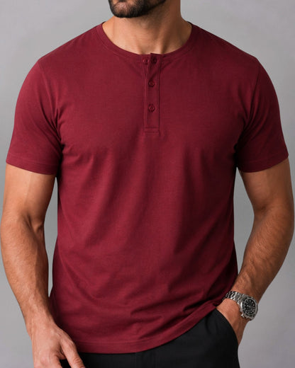 Camiseta Henley de Algodão Egípcio - Luxor