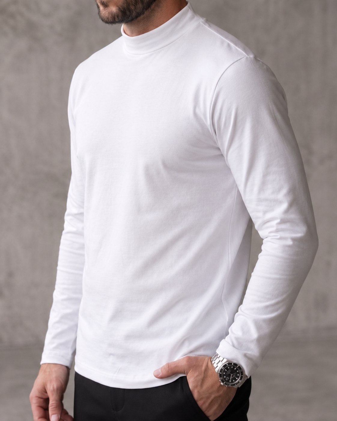 Blusa de Gola Alta em Algodão Egípcio - Egypt