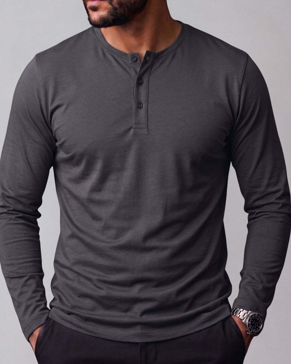 Blusa Henley de Manga Longa em Algodão Egípcio - Legacy