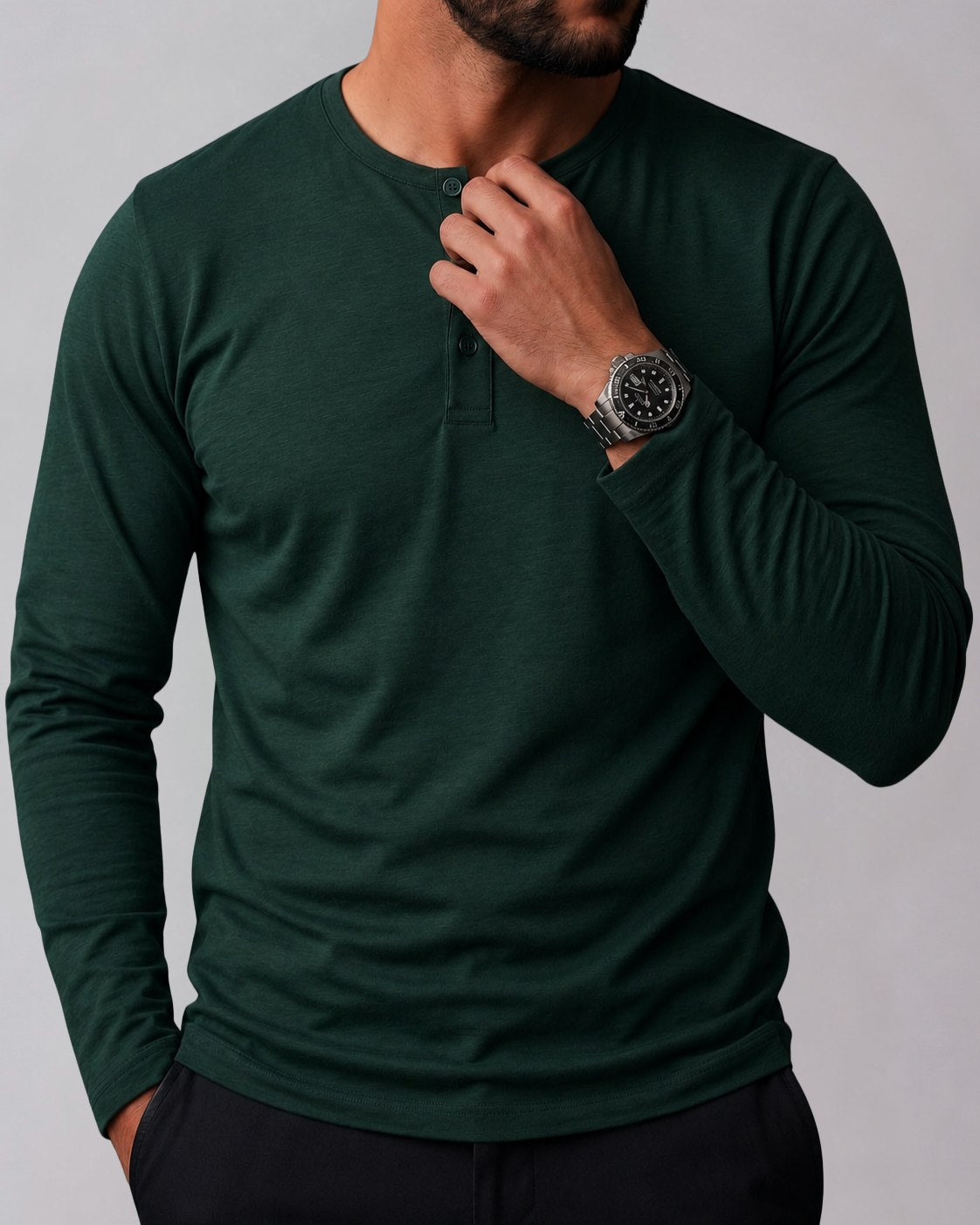Kit 3x Blusa Henley de Manga Longa em Algodão Egípcio - Legacy - R$ 172,00 cada