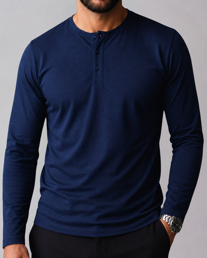 Kit 3x Blusa Henley de Manga Longa em Algodão Egípcio - Legacy - R$ 172,00 cada