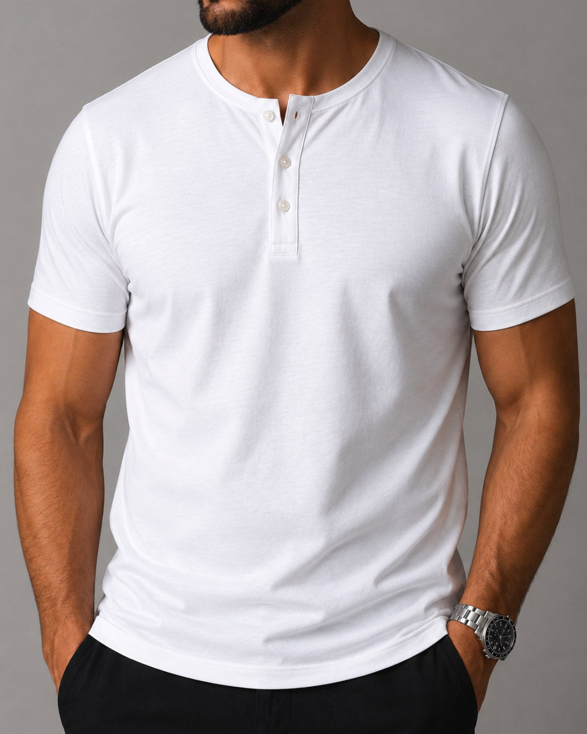Camiseta Henley de Algodão Egípcio - Luxor