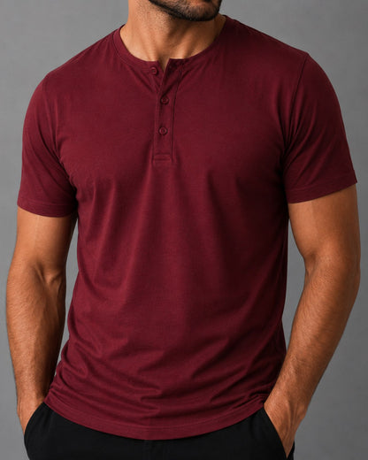 Camiseta Henley de Algodão Egípcio - Luxor