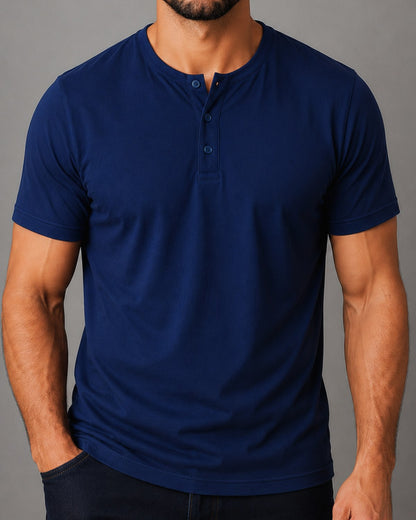 Camiseta Henley de Algodão Egípcio - Luxor