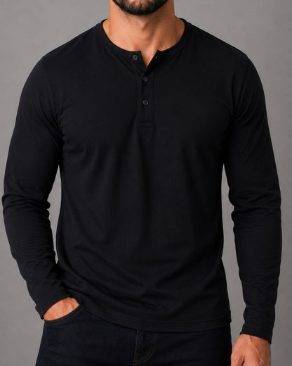 Blusa Henley de Manga Longa em Algodão Egípcio - Legacy