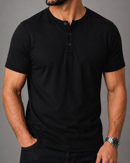 Camiseta Henley de Algodão Egípcio - Luxor