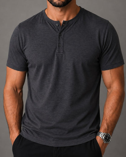 Camiseta Henley de Algodão Egípcio - Luxor