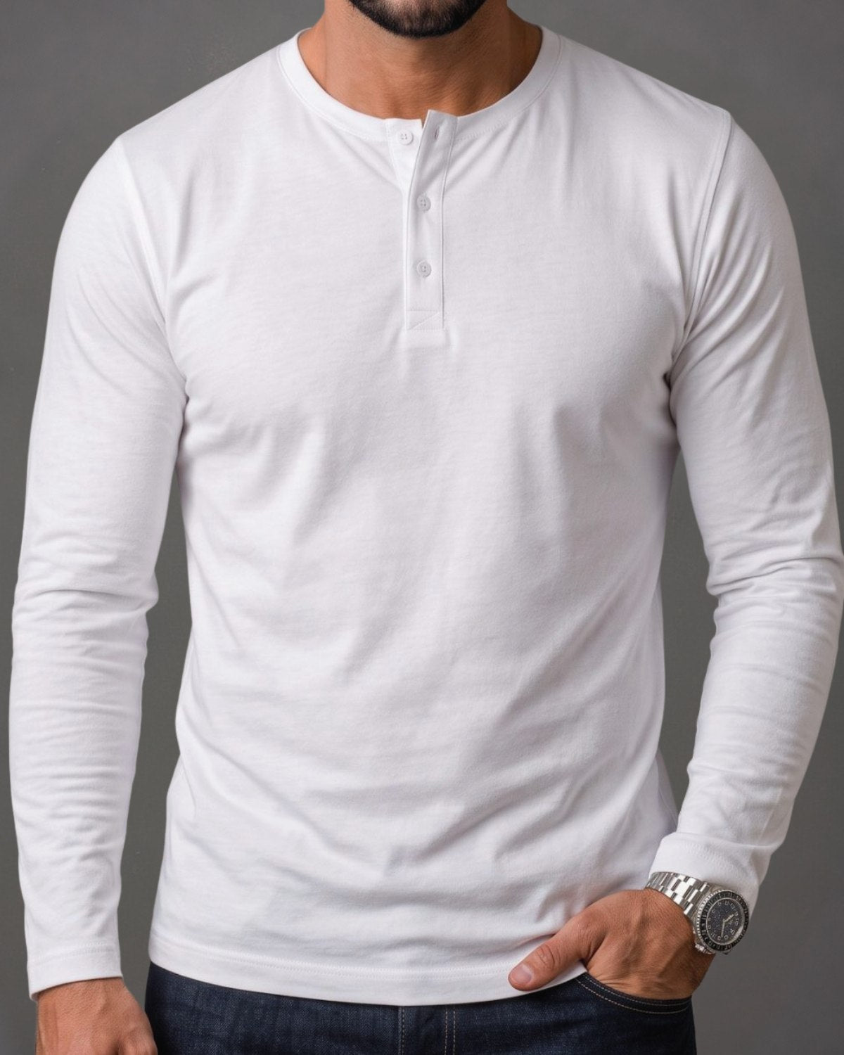 Kit 3x Blusa Henley de Manga Longa em Algodão Egípcio - Legacy - R$ 174,00 cada
