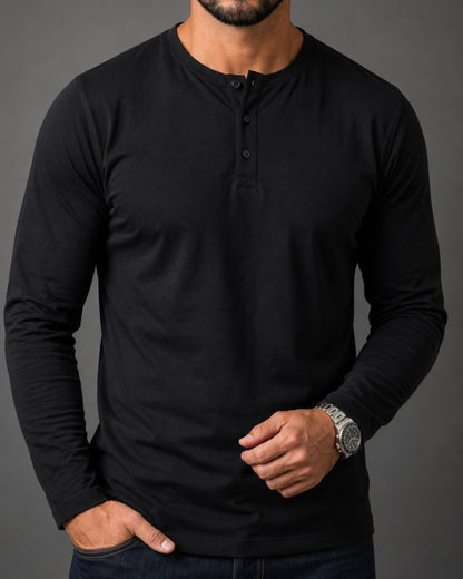 Kit 3x Blusa Henley de Manga Longa em Algodão Egípcio - Legacy - R$ 174,00 cada