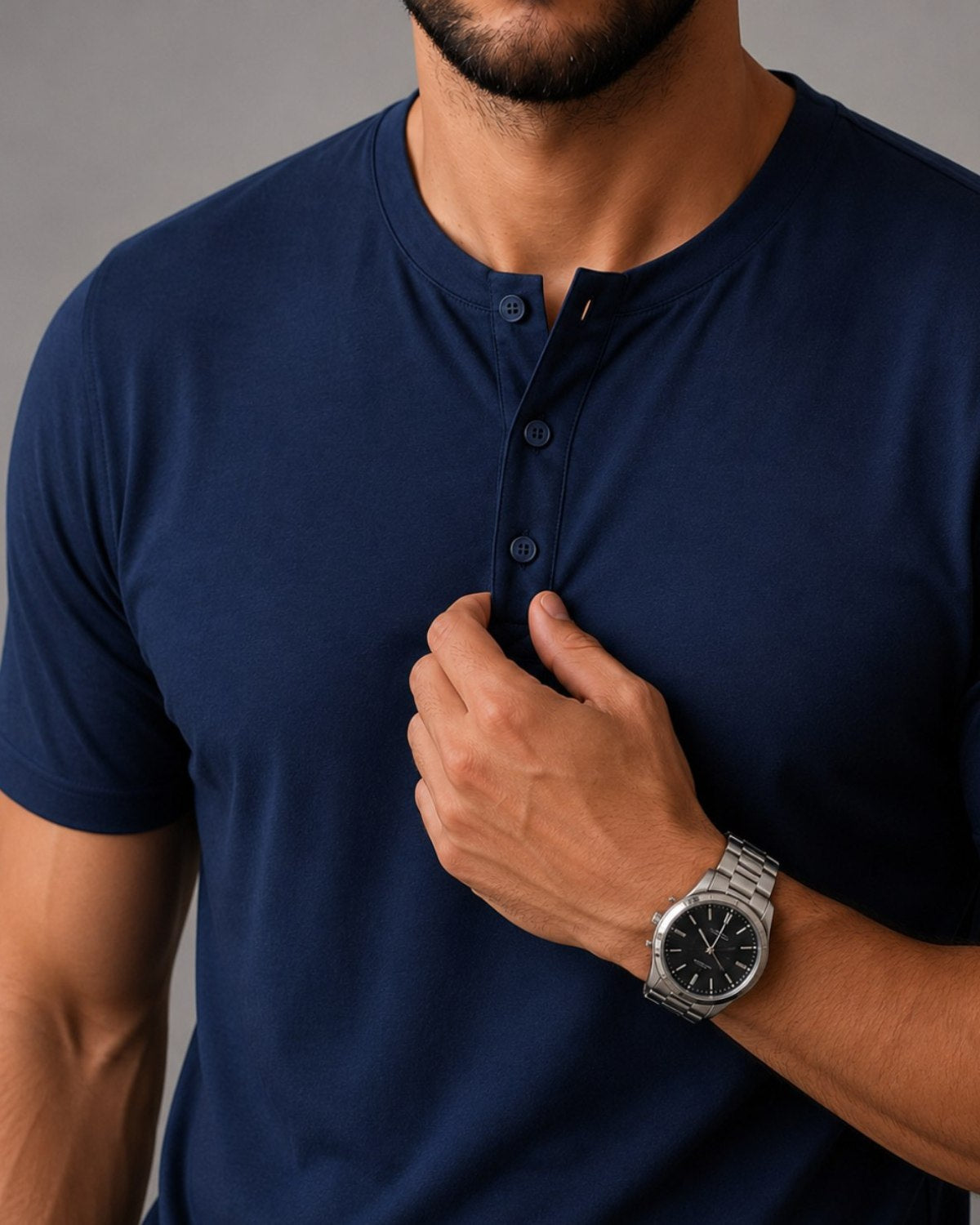 Kit 2x Camiseta Henley de Algodão Egípcio Luxor - R$ 161,00 cada