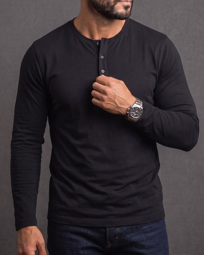 Blusa Henley de Manga Longa em Algodão Egípcio - Legacy